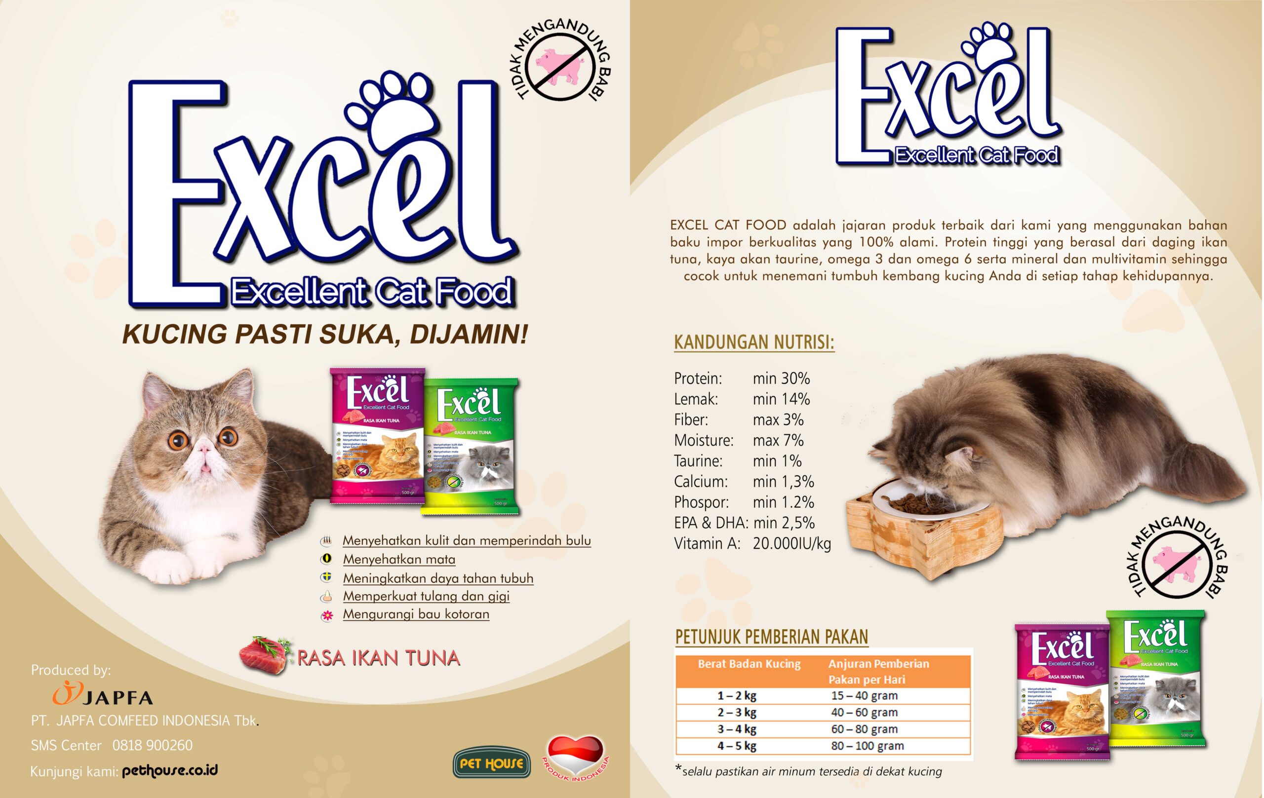 Excel, Excellent Cat Food – Pakan Kucing Rasa Ikan Tuna Excel, Excellent Cat Food – Pakan Kucing Rasa Ikan Tuna