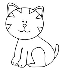 Gambar kucing imut hitam putih yang satu itu sangat cocok untuk diwarnai oleh anak cowok. Tapi sepertinya, anak cewek juga akan menyukainya.