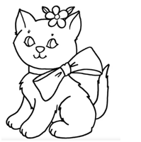 Gambar kucing lucu imut - Buat ibu-ibu, terutama yang punya putri, cobalah untuk print gambar ini, dan coba berikan ke buah hati untuk mereka warnai.