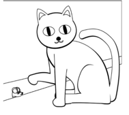Gambar kucing lucu menggemskan - Inget film tom & jerry ? Nah ini gambar ilustrasi ini hampir sama dengan kisah kedua tokoh itu. Coba printkan untuk anak, lalu kemudian diwarnai. Hal ini juga bisa meningkatkan kreatifitas anak-anak.