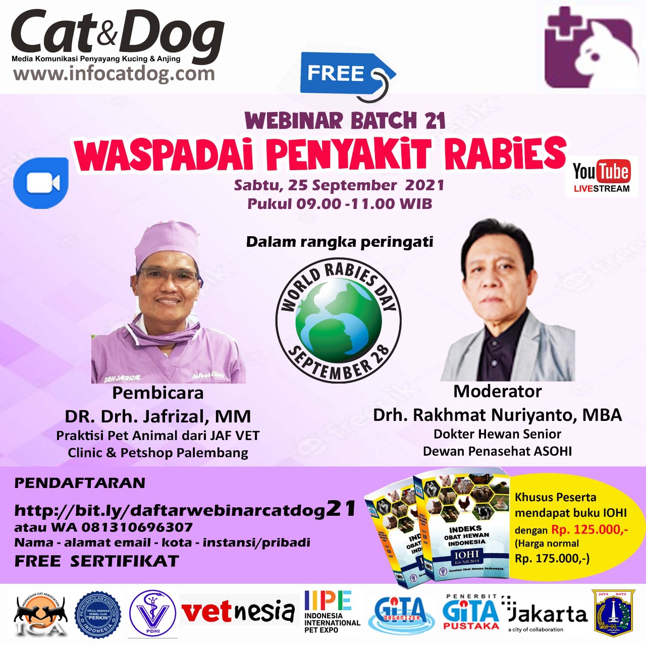 LIVESTREAMING WEBINAR CAT&DOG BATCH 21 “WASPADAI PENYAKIT RABIES”