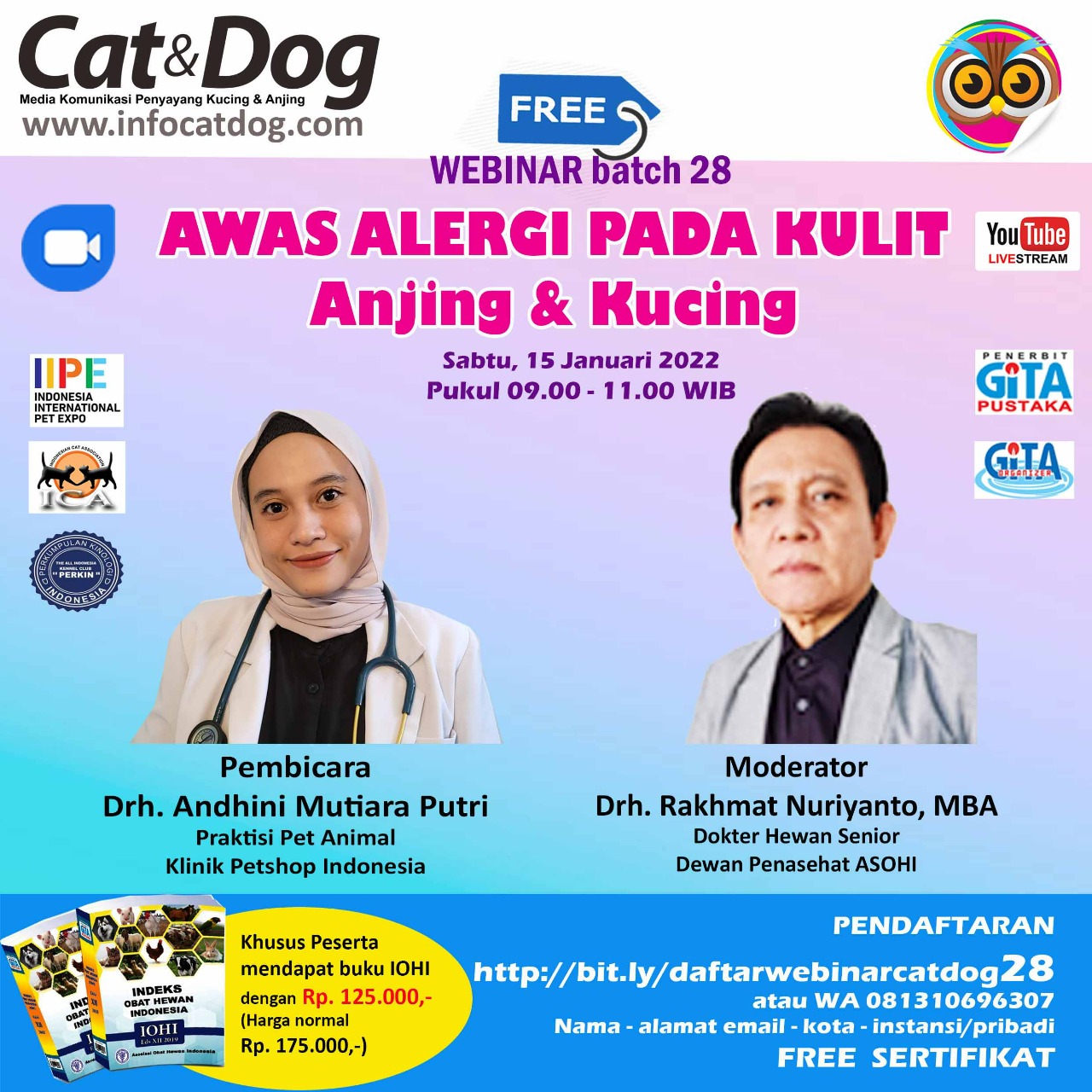 LIVESTREAMING WEBINAR CAT&DOG BATCH 28 “Awas Alergi Pada Kulit Anjing & Kucing”