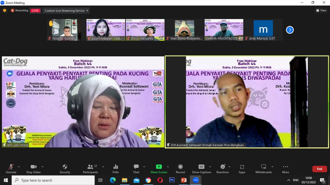 WEBINAR BATCH 44 GEJALA PENYAKIT-PENYAKIT PENTING PADA KUCING YANG HARUS DIWASPADAI WEBINAR BATCH 44 GEJALA PENYAKIT-PENYAKIT PENTING PADA KUCING YANG HARUS DIWASPADAI