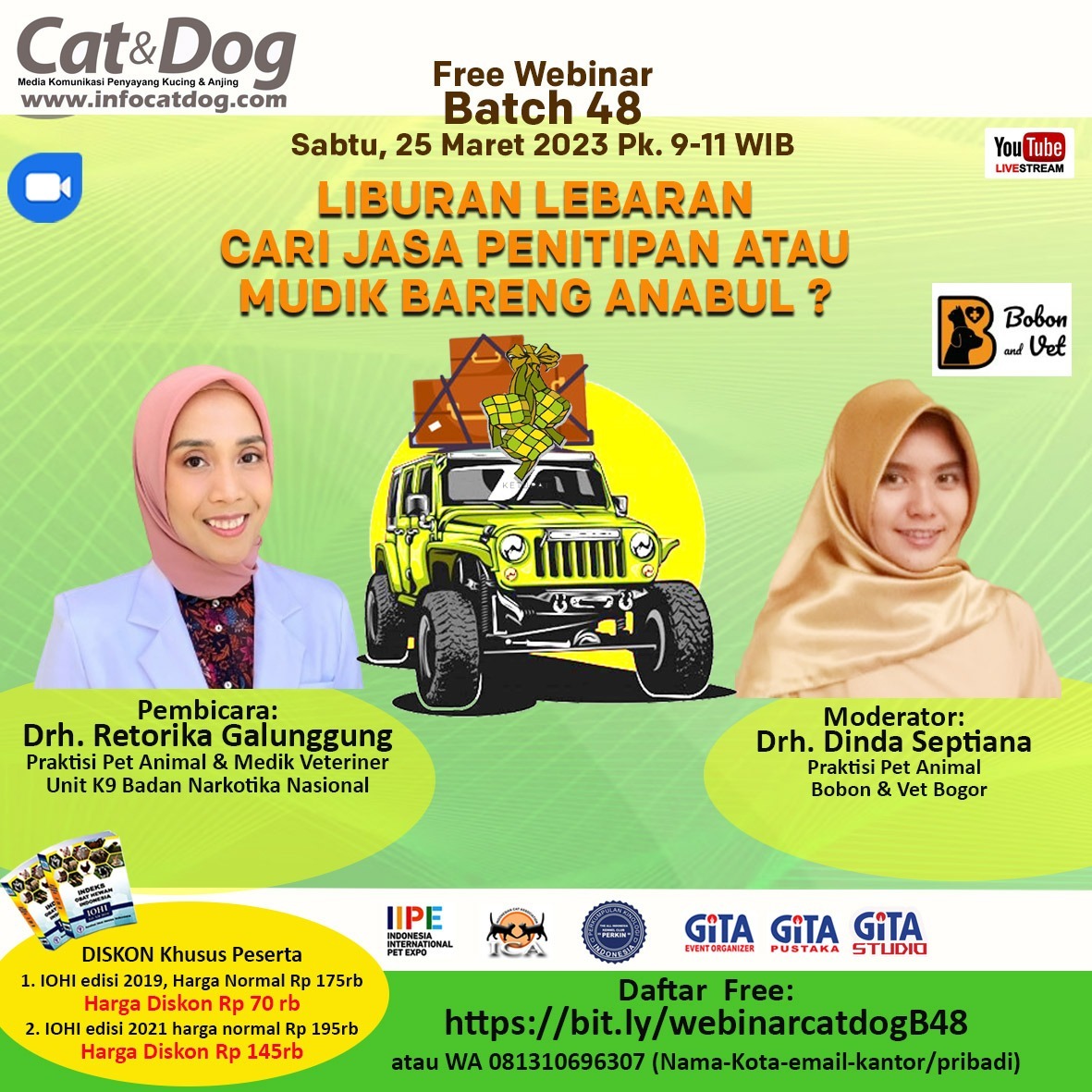 LIVESTREAMING WEBINAR MAJALAH CAT&DOG BATCH 48 “LIBURAN LEBARAN CARI JASA PENITIPAN ATAU MUDIK BARENG ANABUL”