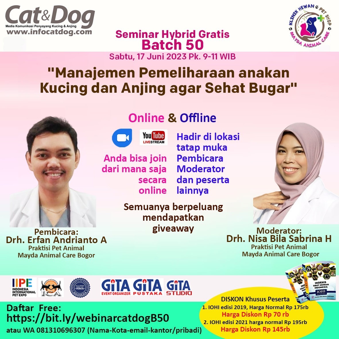 LIVESTREAMING WEBINAR MAJALAH CAT&DOG BATCH 50 “MANAJEMEN PEMELIHARAAN ANAKAN KUCING DAN ANJING AGAR SEHAT BUGAR””