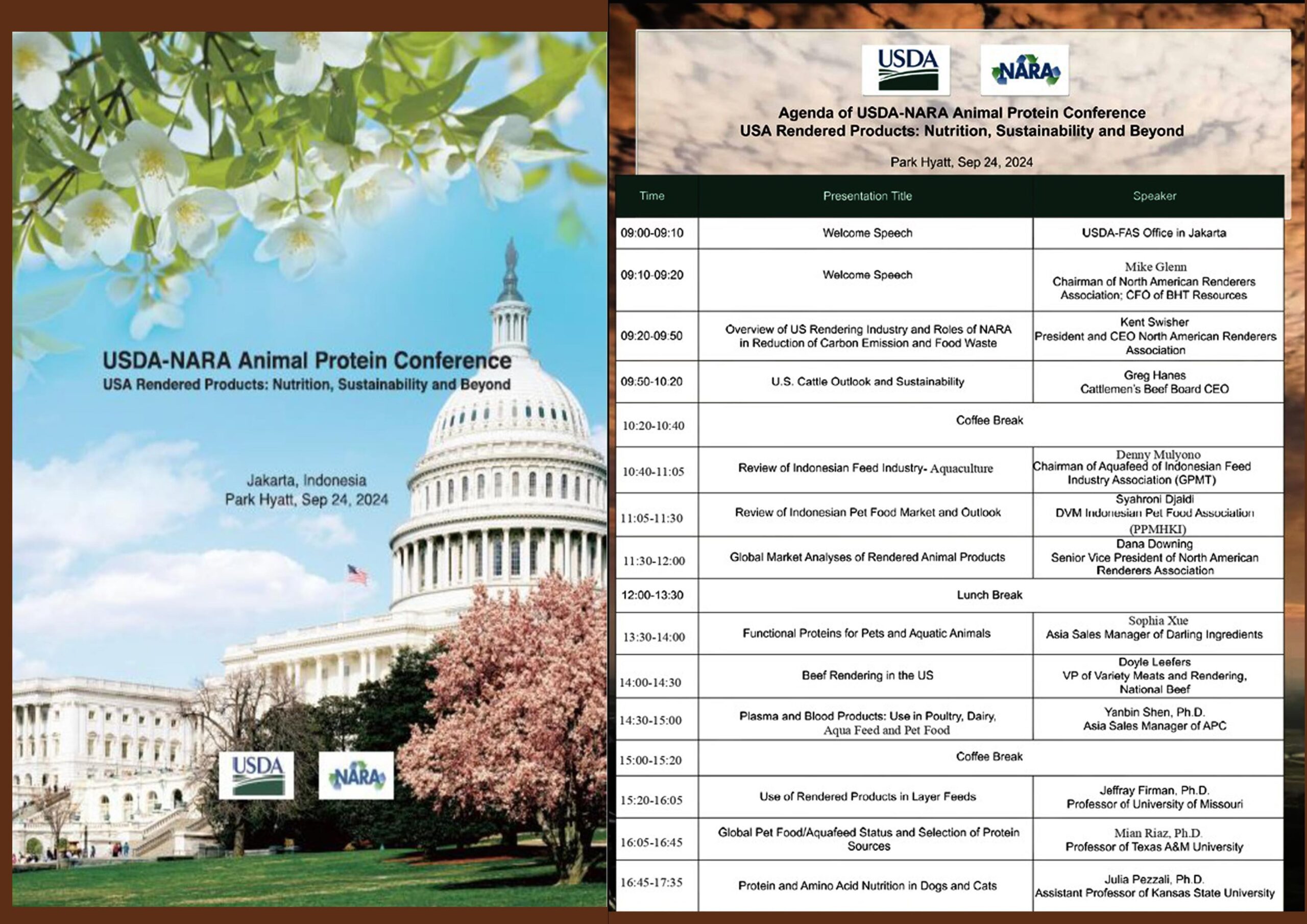 USDA-NARA ANIMAL NUTRITION CONFERENCE USA RENDERED PRODUCTS SELASA 24 SEPT 2024