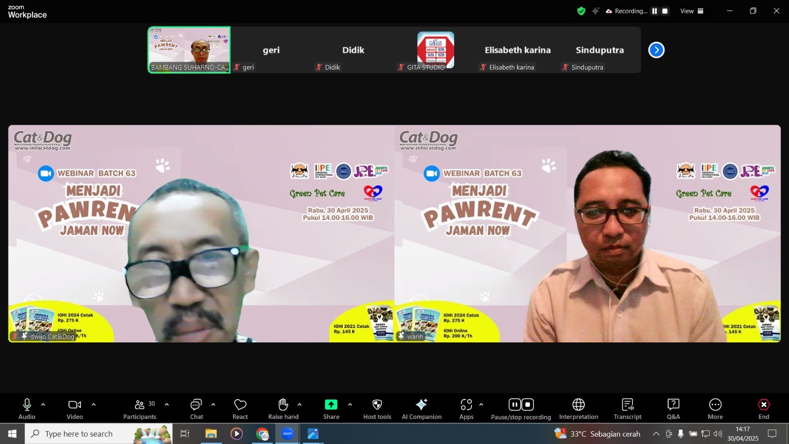 MENJADI PAWRENT JAMAN NOW WEBINAR BATCH 63 RABU 30 APRIL 2025