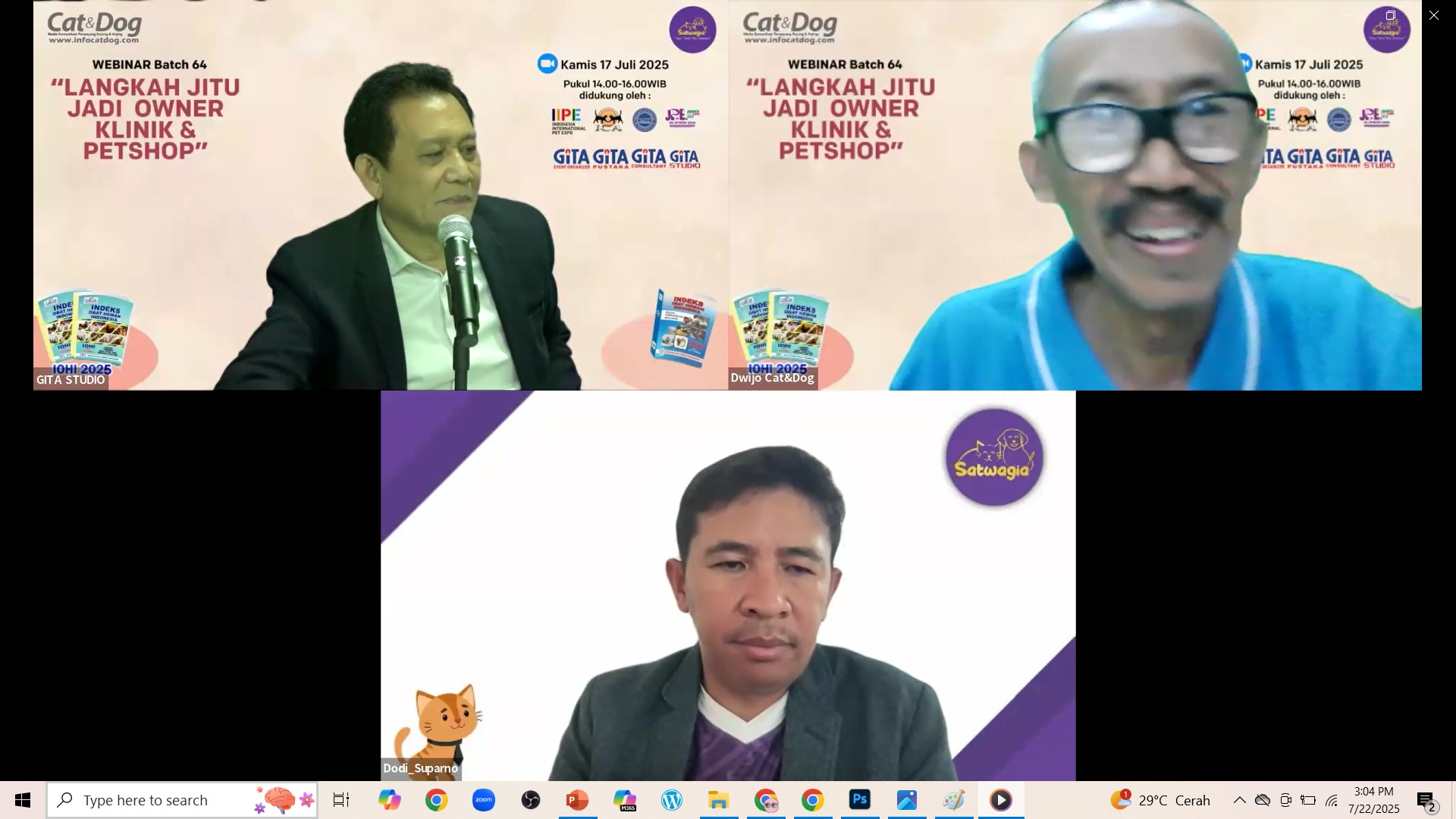 WEBINAR BATCH 64 “LANGKAH JITU JADI OWNER KLINIK &PETSHOP”