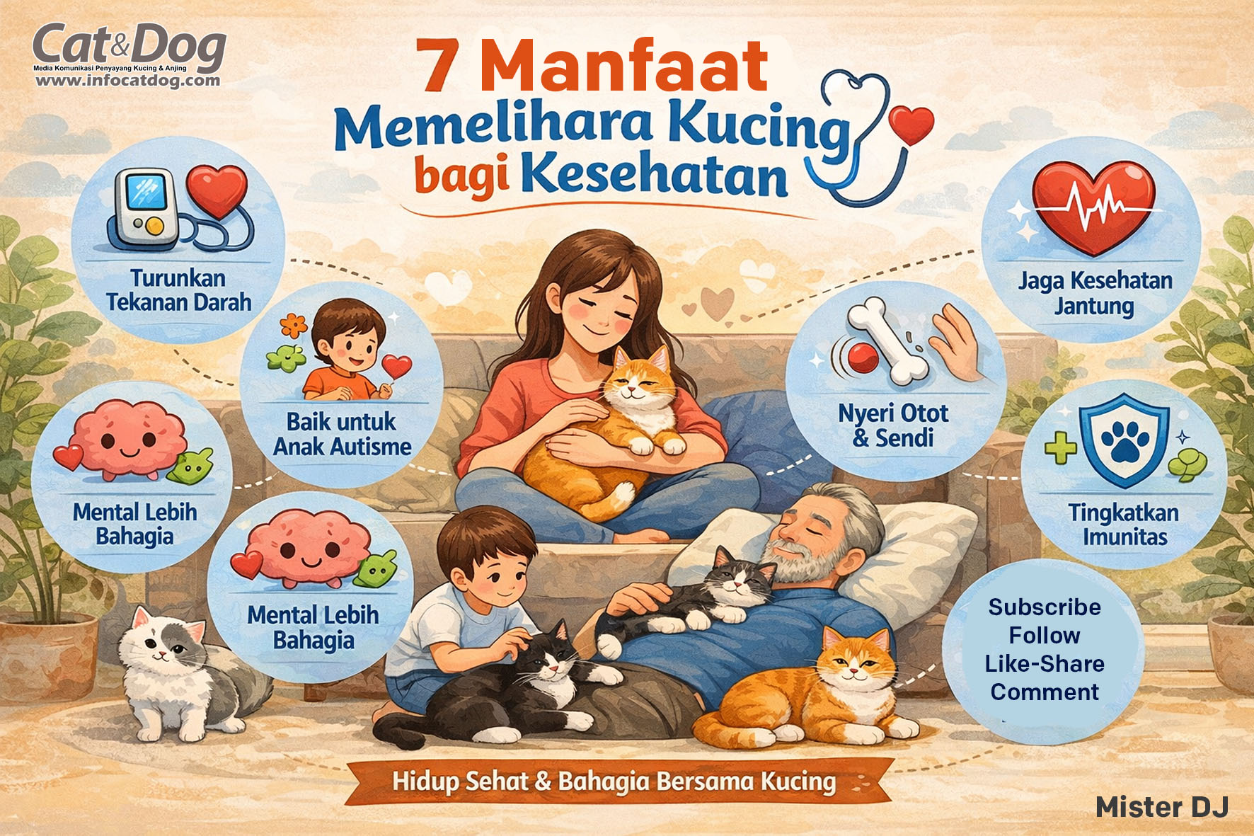 7 Manfaat Memelihara Kucing